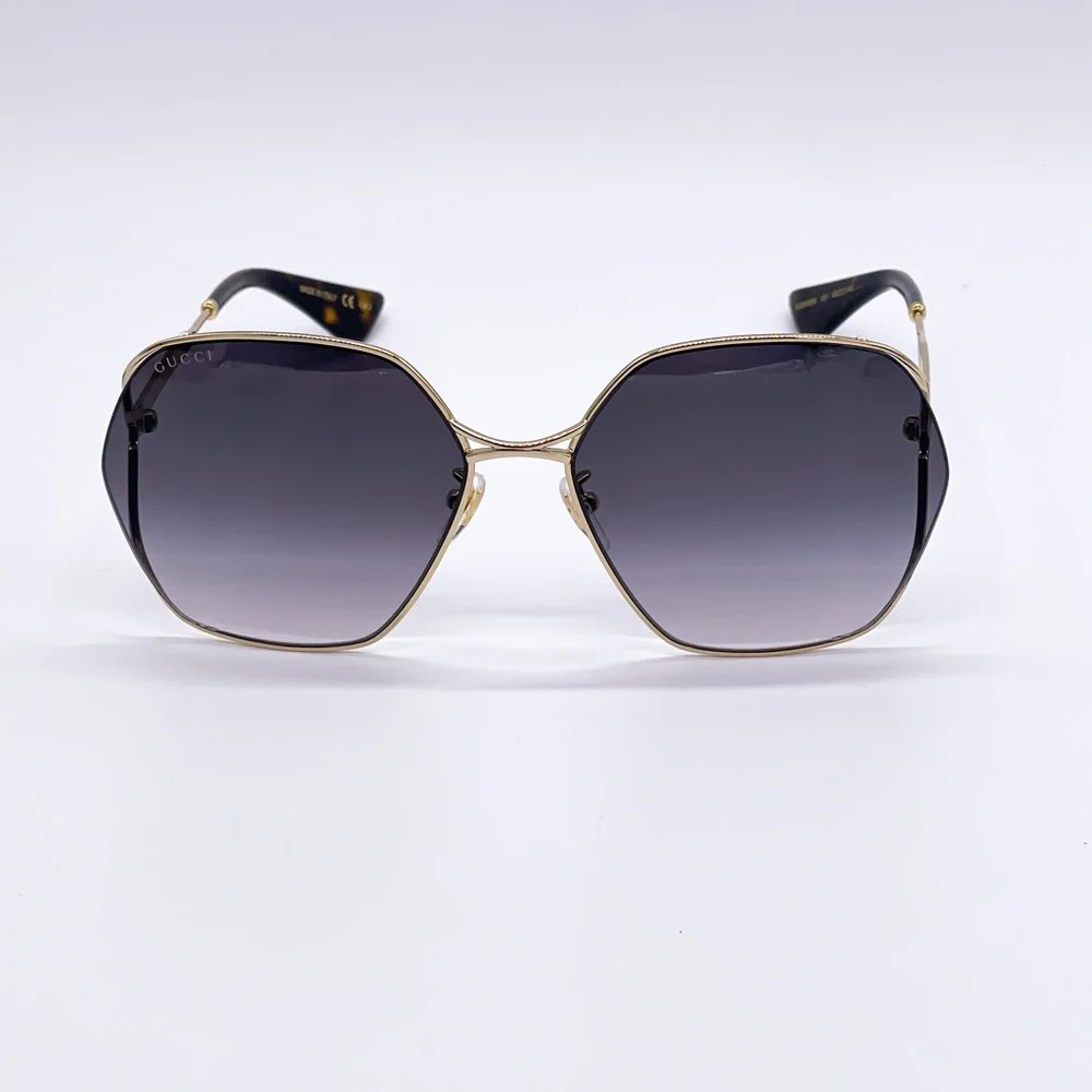 NEW GUCCI GG0818SA 001 WOMEN’S SUNGLASSES GUCCI GG0818SA GREY EYEWEAR GUCCI - Picture 3 of 13